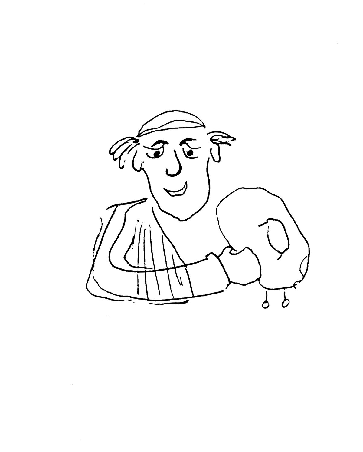 Cartoon character holding a fish with 'Jinny Hebb Press' branding at the bottom.