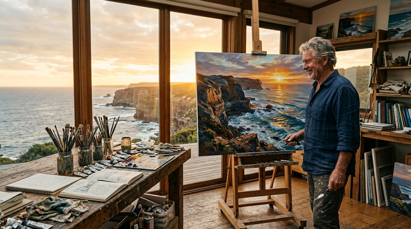 The Joining of Night and Day: Where Light Meets Memory  Every painting begins with a feeling before it becomes an image.