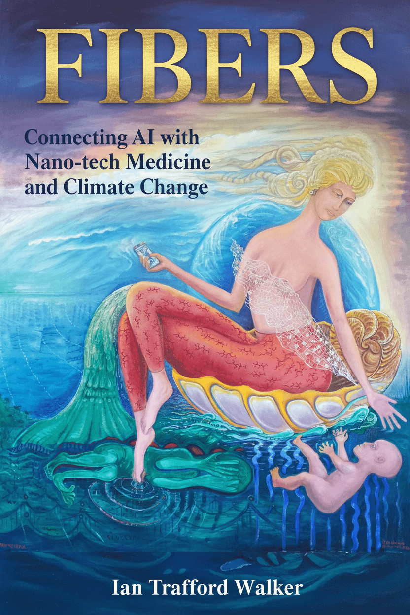 Fibers Connecting AI with Nano-tech and Climate Change Collection cover illustration by Ian Trafford Walker.